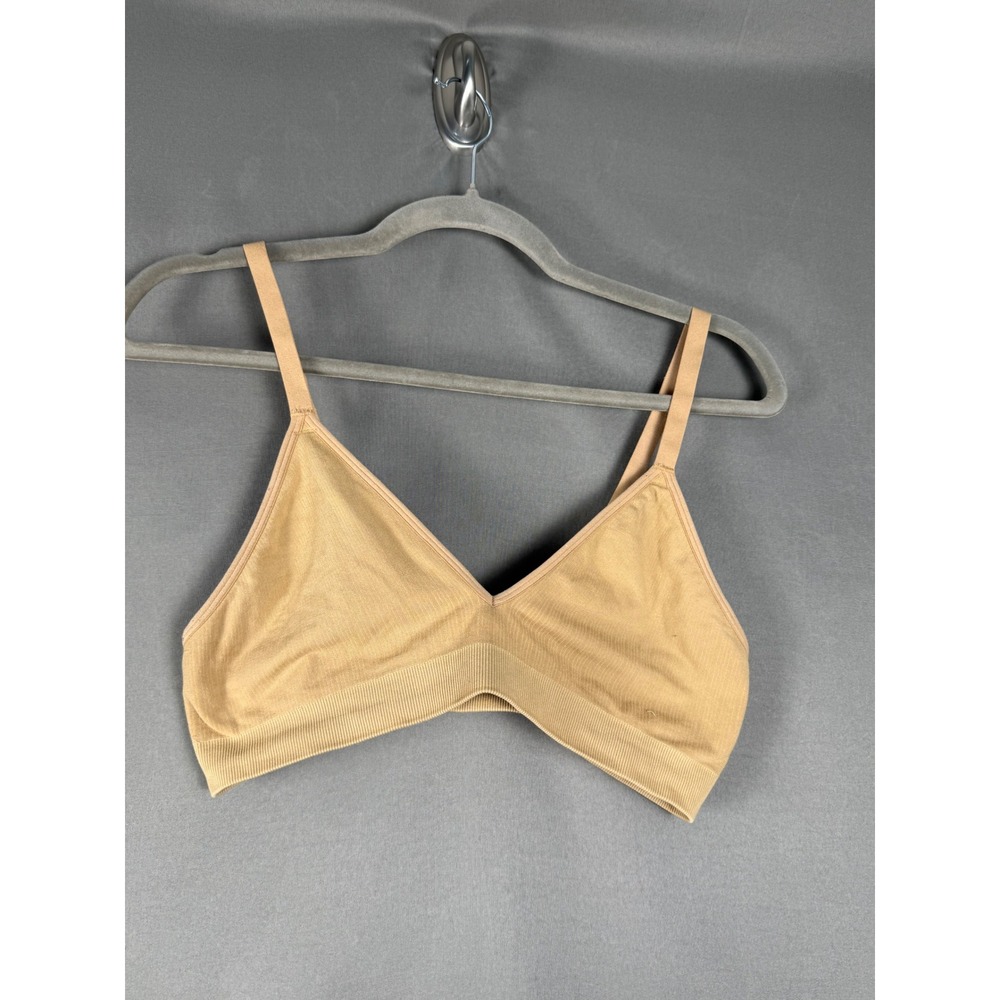 Bombas Bralette Womens M/L Sand Seamless V-Neck Adjustable Straps Loungewear